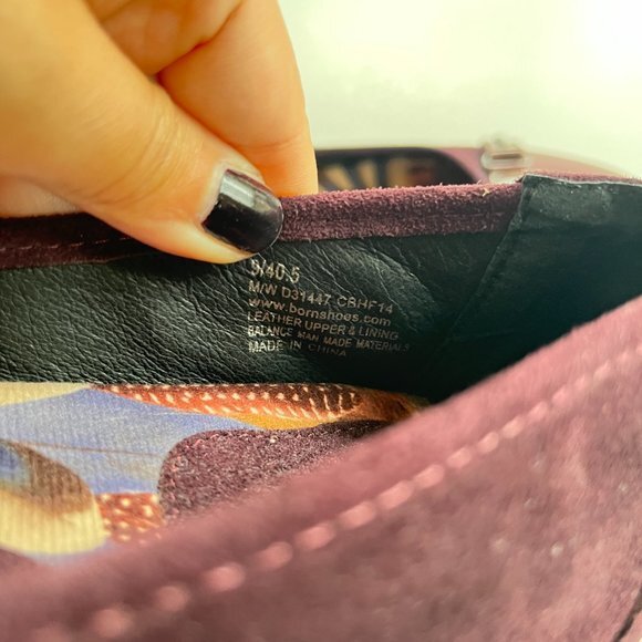 Born Womens Masia Chianti Ballet Flats Size 9 Maroon Suede‎ Cap Toe D3144… - Picture 6 of 8